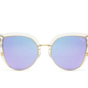 QUAY Oh My Dayz Oversized Cat Eye Sunglasses Clear & Purple HTF